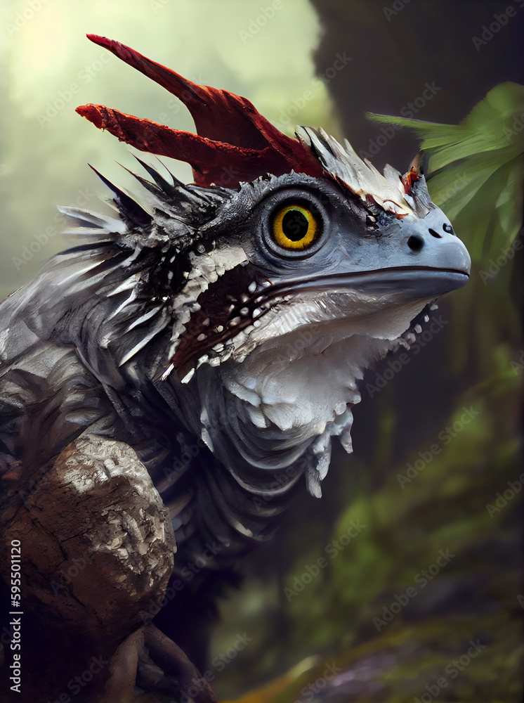 Fototapeta premium Exotic fantasy animal in a beautiful landscape