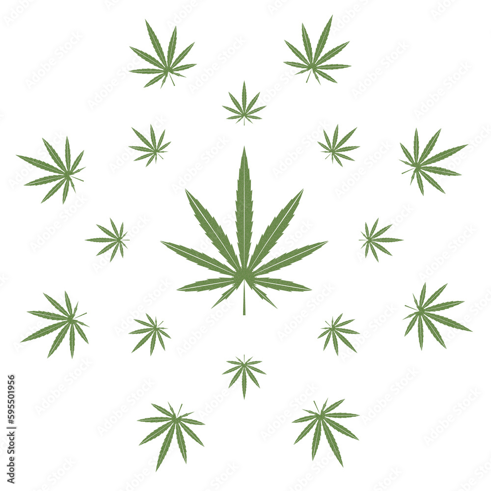 a cannabis leaf shape design