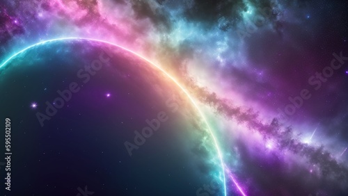 A Captivating Image Of A Planet With A Bright Rainbow Glow AI Generative © Cameron Schmidt