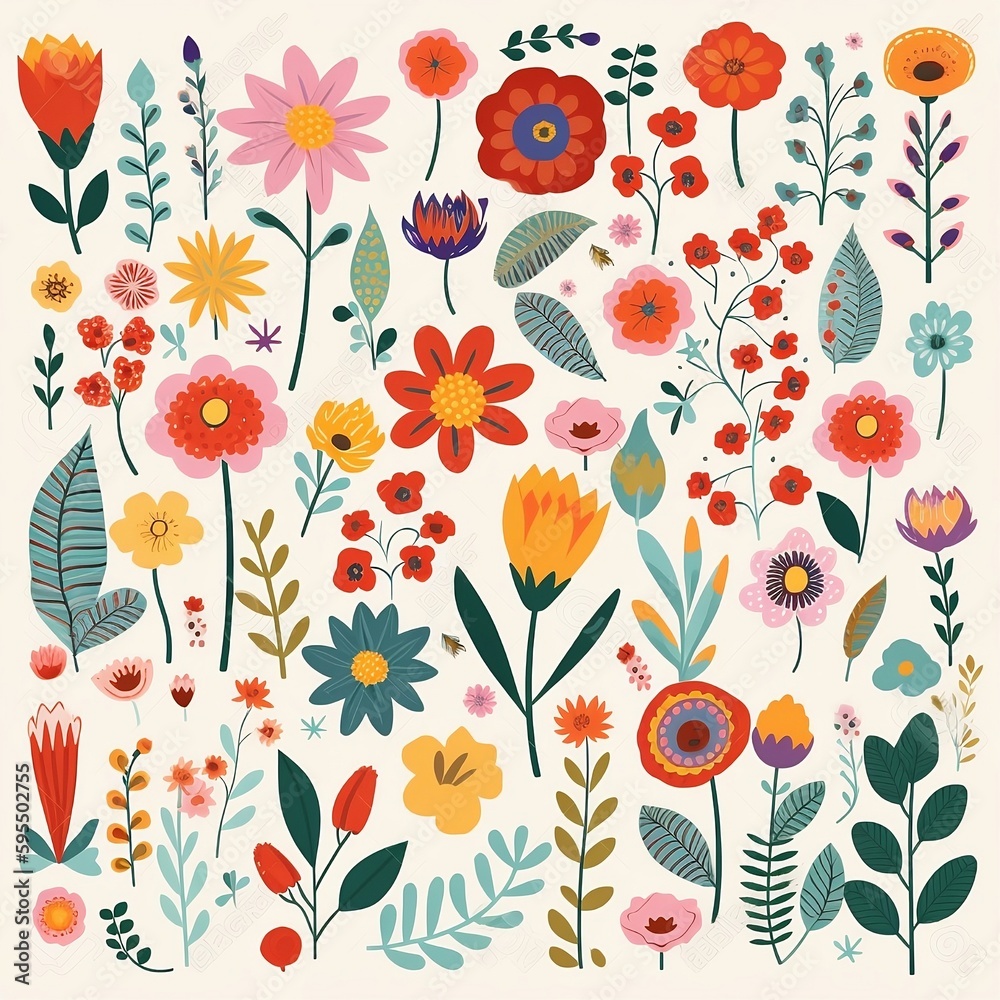 seamless floral pattern- generative ai