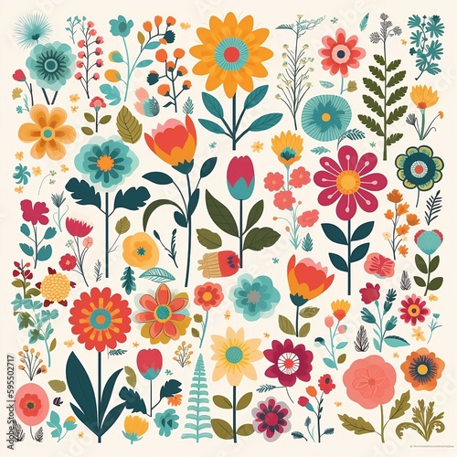 seamless floral pattern- generative ai © Irene