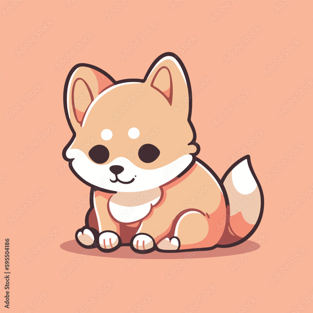 A dog with a tail that says shiba inu on it