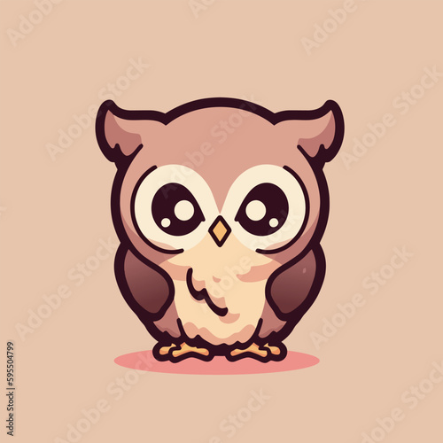 A cartoon owl with a big smile on its face.