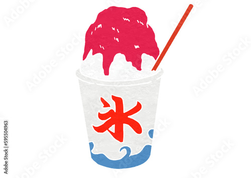 „Çπ„Éà„É≠„Éº‰ªò„ÅçÁ¥ô„Ç´„ÉÉ„Éó„ÅÆ„ÅÑ„Å°„ÅîÂë≥„Åã„ÅçÊ∞∑„ÅÆ„Ç§„É©„Çπ„ÉàÔºàÁâàÁîªÈ¢®Ôºâ