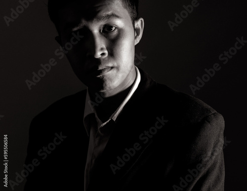 Businessman posing looking at the camera in the studio.
