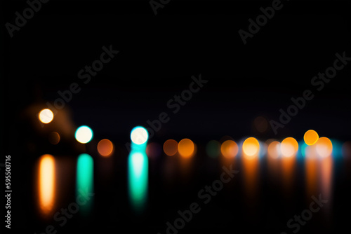 Image of colorful defocused city lights in the night