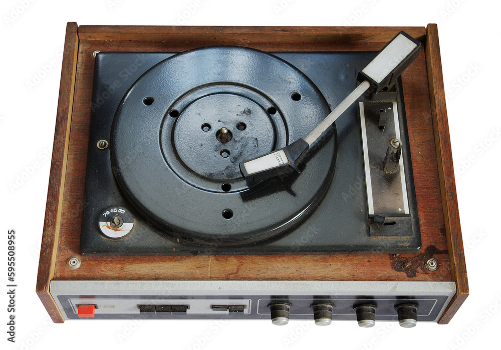 old record-player isolated on white background old record-player isolated on white background