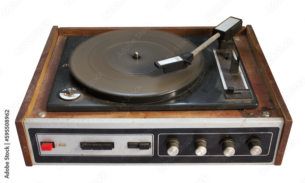 old record-player isolated on white background old record-player isolated on white background
