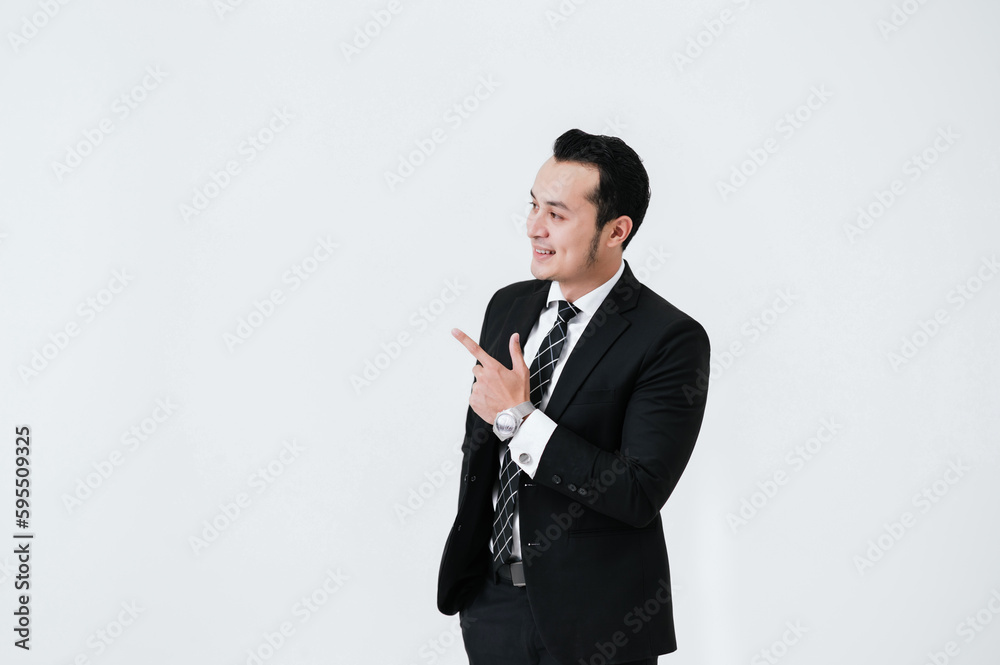 Portrait of handsome businessman on white background and Happy businessman isolated Portrait of handsome businessman on white background and Happy businessman isolated