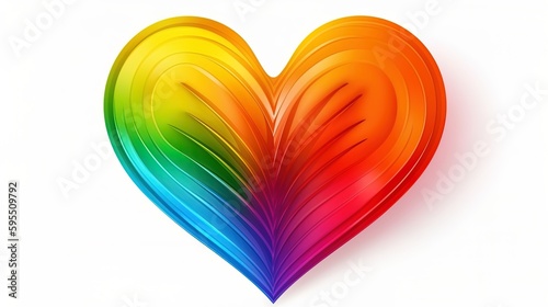 Symbol of LGBT Love rainbow heart shape on white background. Gay pride rainbow symbolic in heart shapes.