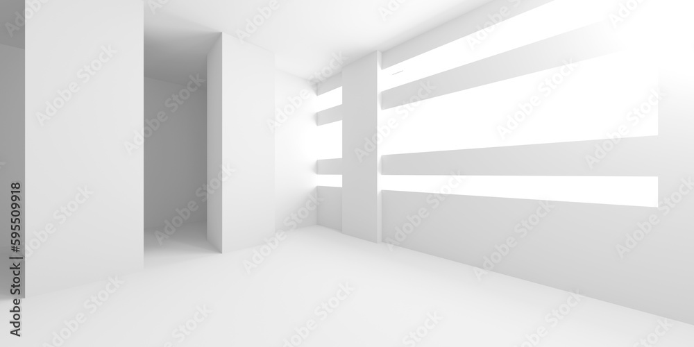 Fototapeta premium White Abstract Modern Architecture Interior Background