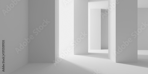 Fototapeta Naklejka Na Ścianę i Meble -  White Abstract Modern Architecture Interior Background