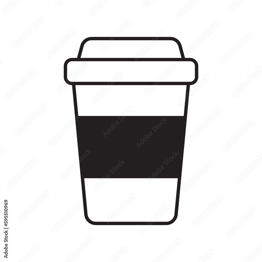 Coffee cup vector icon. Paper coffee cup icon isolated on white background. Coffee cup vector icon. Paper coffee cup icon isolated on white background.
