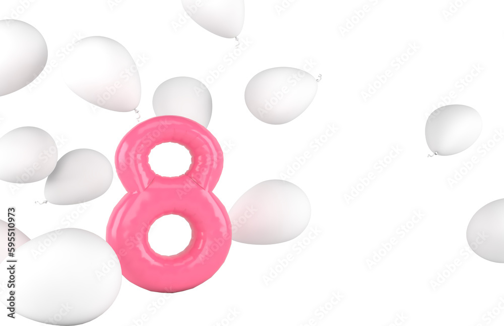 Mother's Day and Valentine's Day greeting card, 3D rendering of celebrations on special days.