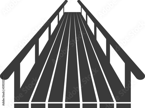 Wooden suspended bridge glyph icon isolated on white background.Vector illustration.