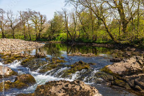 Fototapeta Naklejka Na Ścianę i Meble -  View of the Rawthey River in Sedbergh, North UK. Cumbria. UK.