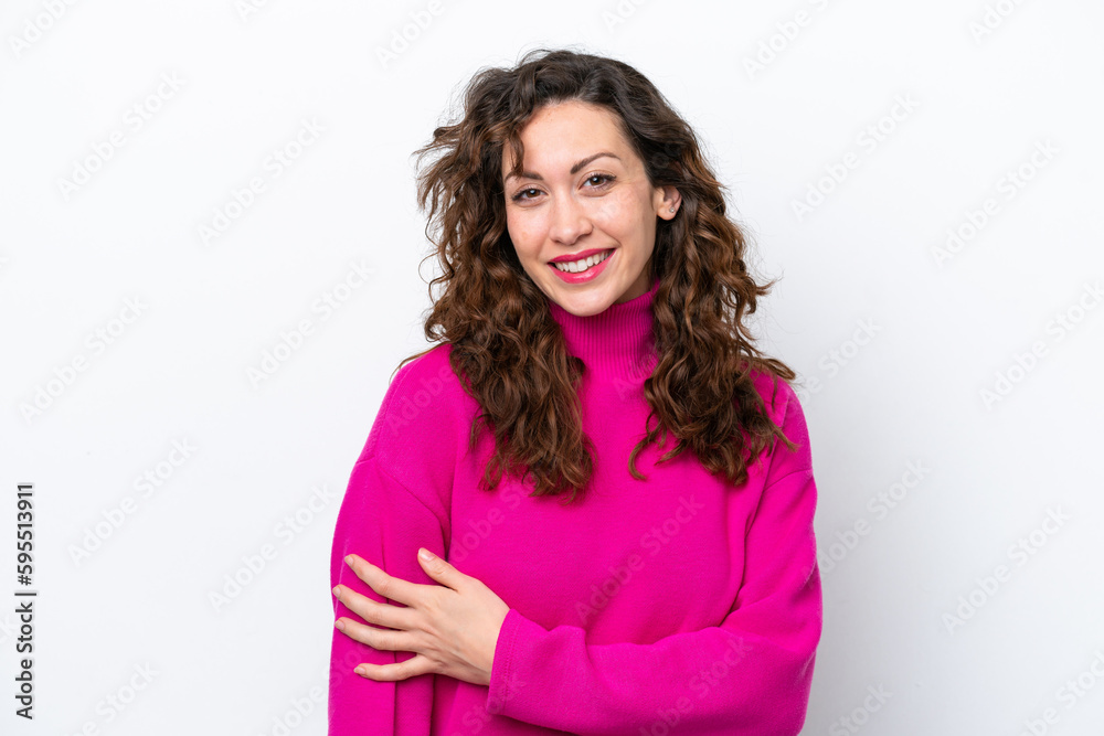 Young caucasian woman isolated on white background laughing Young caucasian woman isolated on white background laughing
