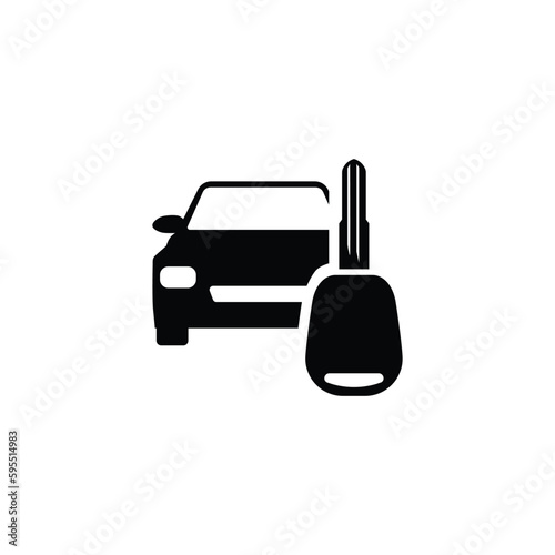 car rent key symbol icon black and white