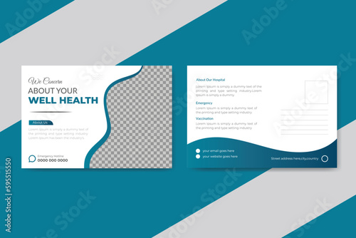 Professional Medical post card design template
