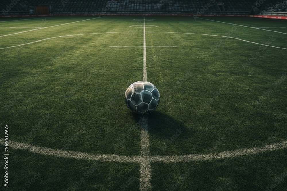 Soccer field lineup overview. Generative AI Stock Illustration