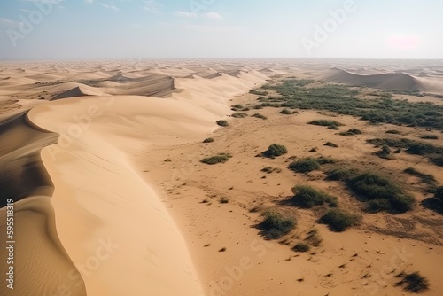 Desert sand dune landscape. Generative Ai