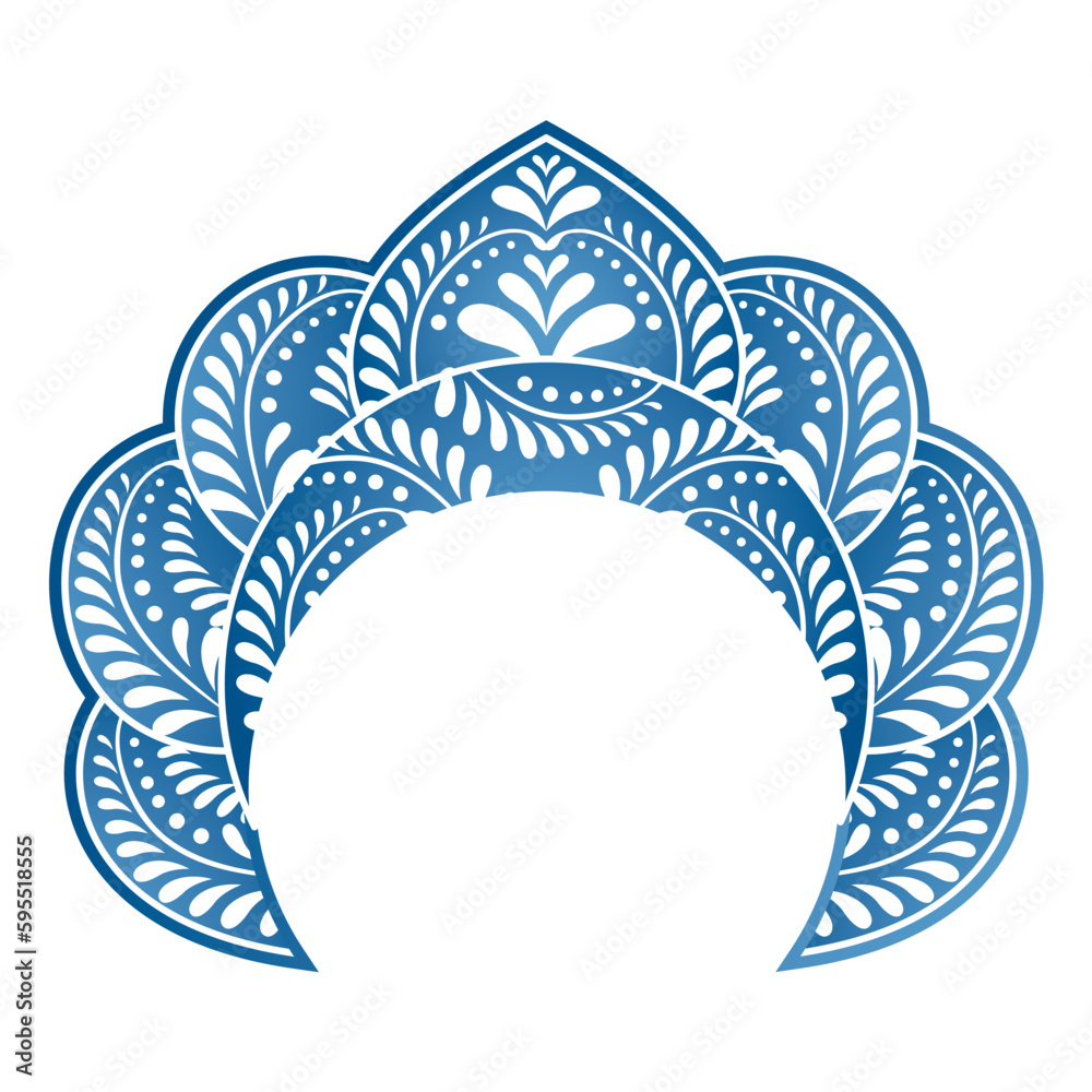 Kokoschnik  traditioneller russischer Kopfschmuck Grafik 