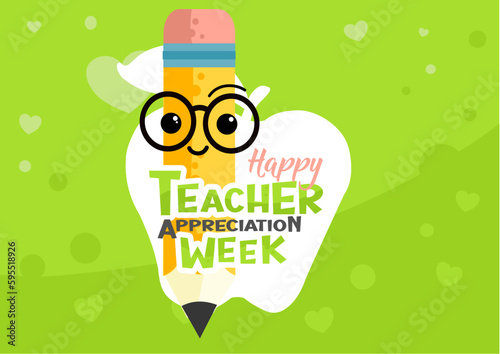 Teacher appreciation week banner, poster, illustation