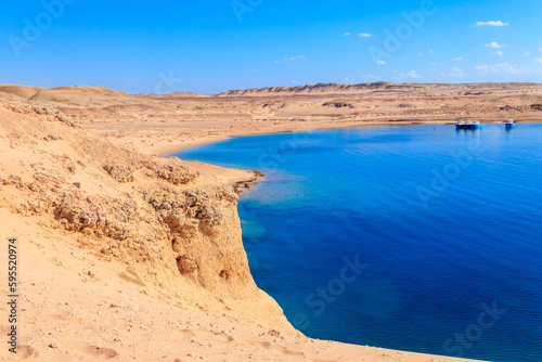 View of Barracuda bay in Ras Mohammed national park, Sinai peninsula in Egypt