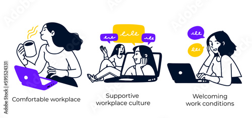 Business Concept illustrations. Mega set. Collection of scenes with men and women taking part in business activities. Vector illustration