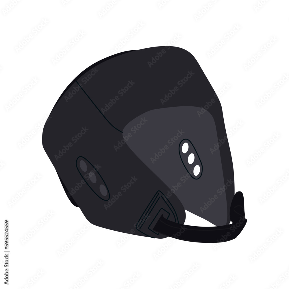 Black boxing helmet on a white background. Icon of the boxer's equipment in flat style. Protection gym helmet isolated. Vector illustration Black boxing helmet on a white background. Icon of the boxer's equipment in flat style. Protection gym helmet isolated. Vector illustration