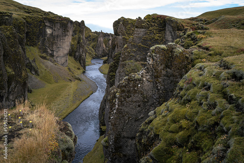  canyon river Fjaðrárgljúfur in iceland