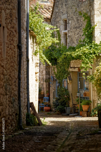 street in the town of Issigeac  Dordogne-France