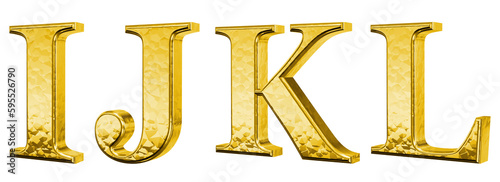 3d luxury gold letter I, J, K, L photo