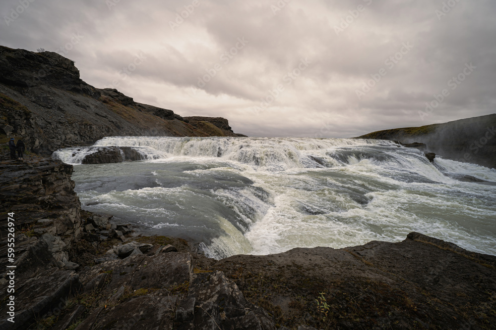 iceland gulfoss in dramatic view