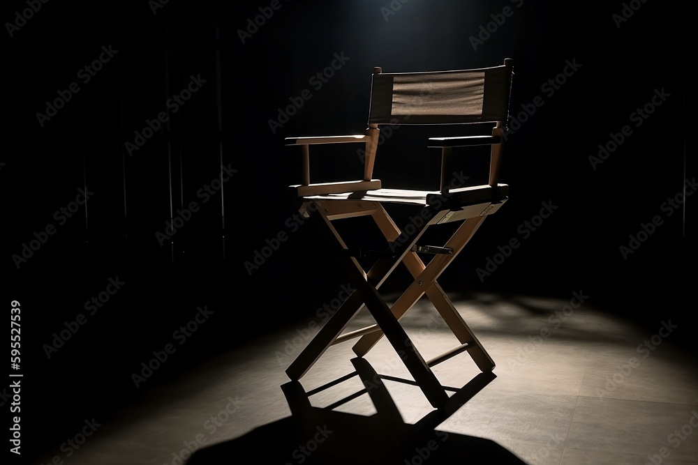 Director's Chair in Beam of Light - Generative ai Director's Chair in Beam of Light - Generative ai