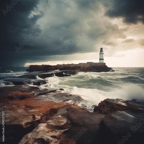 Lighthouse on the coast - Generative ai