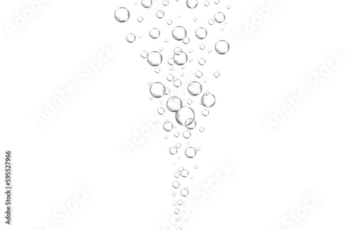Water bubbles set isolated on white background. Air water bubbles for soda effect, transparent backdrop, icon design, champagne bubbles, texture and wallpaper. Water drops pattern, vector illustration