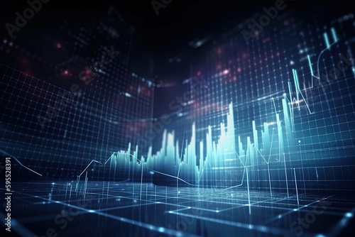 Abstract of Financial growth chart increase to new high investment, Generative AI