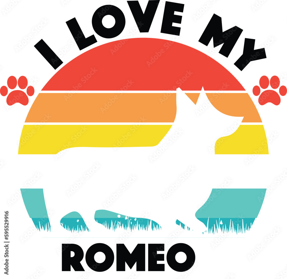 Naklejka premium dog t-shirt design - I love my Dog - Best Dog Tshirt design