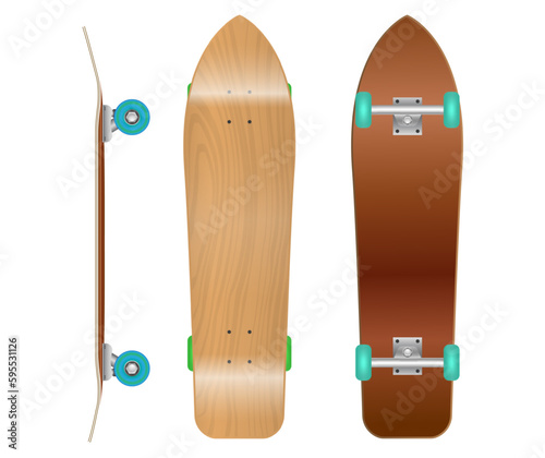 title : set of realistic skateboard deck template isolated. eps vector