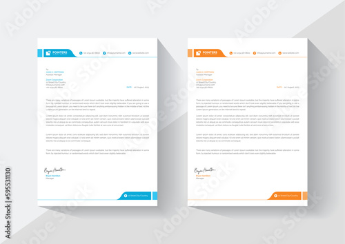 Clean Minimalist corporate letterhead template, Professional modern letterheads templates design for your business and project, Vector illustration