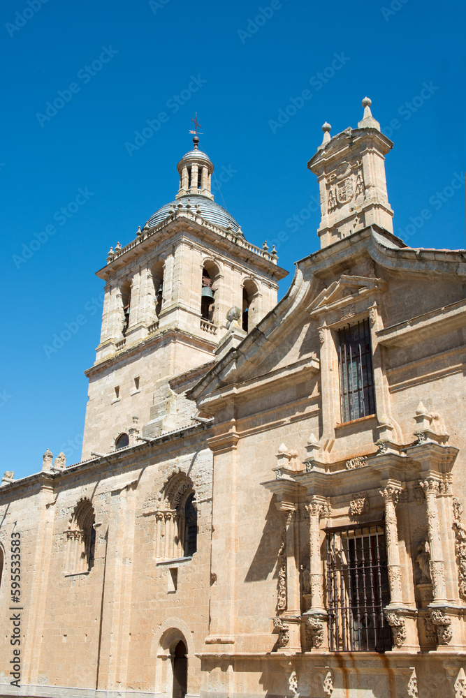 Facade of cathedral of santa maria, in ciudad rodrigo, salamanca, spain
