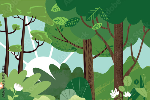 Illustration of nature. Vector concept for web banner, poster, marketing, social media, background.