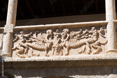 Beautiful sculpture on a facade in Ciudad Rodrigo, Salamanca photo