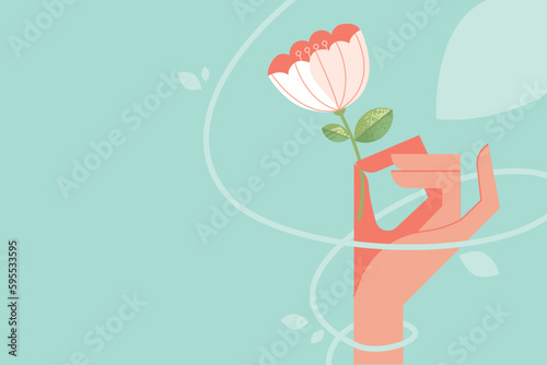 Floral background. Vector illustration of nature, flower, hello spring and summer, beauty and fashion, for web banner, poster, marketing, social media.