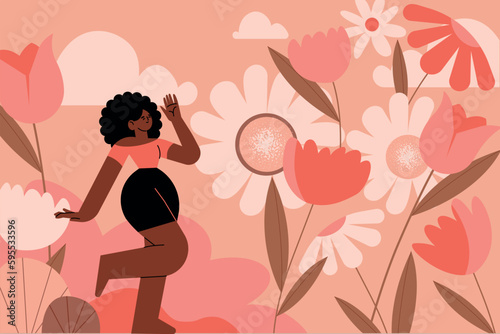 Floral background. Vector illustration of nature, flower, hello spring and summer, beauty and fashion, for web banner, poster, marketing, social media.