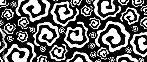 Swirls in cartoon comic style. Twisted gothic pattern background. Gothic abstract vector texture.