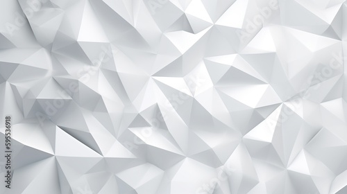 Abstract white 3d polygonal pattern texture background, AI concept