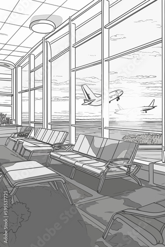 Detailed Airport Architectural Drawing: Perfect for Aviation and Travel Design Projects