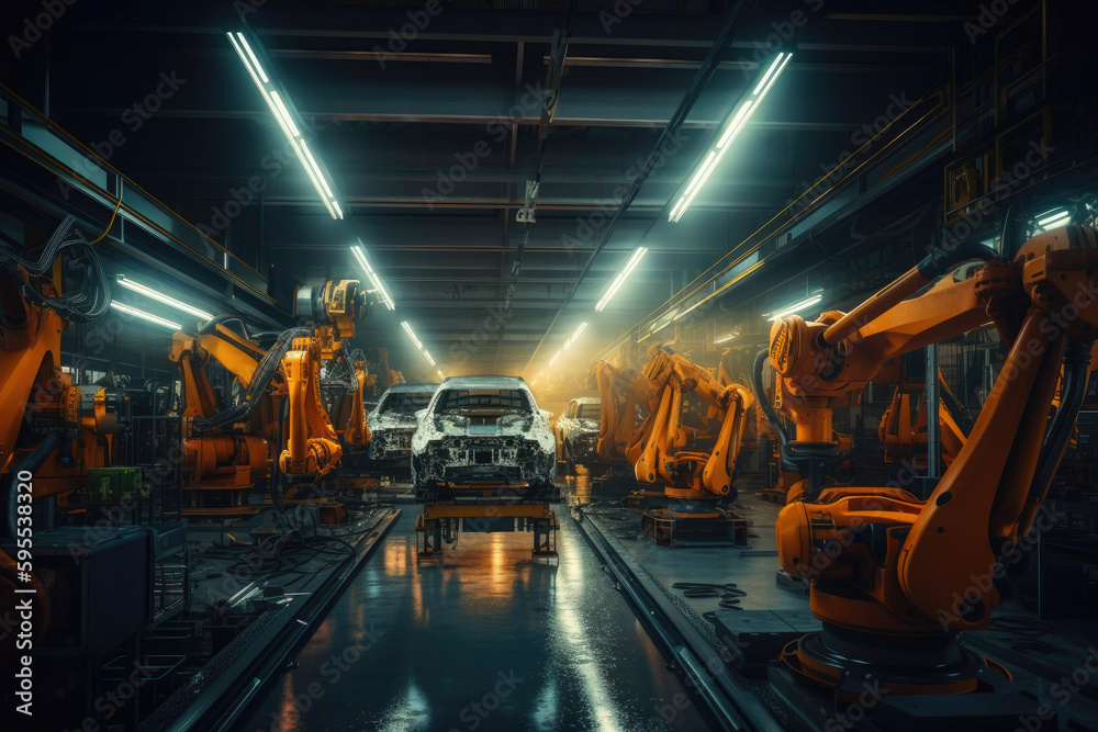 Automobile plant. Generative AI Automobile plant. Generative AI